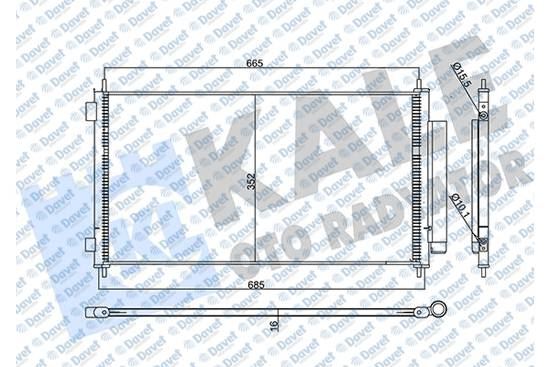 KALE 358075 Klima Radyatoru Honda Cr-V Iii 2.0/2.2/06> Kurutucu Ile [Brazing Al/Al] [665x352x16]